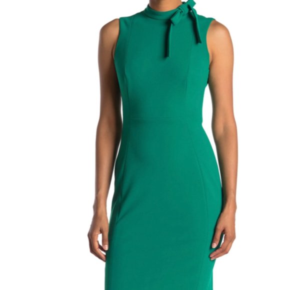 NEW CALVIN KLEIN SHEATH DRESS WITH NECK TIE DETAIL - Picture 6 of 7